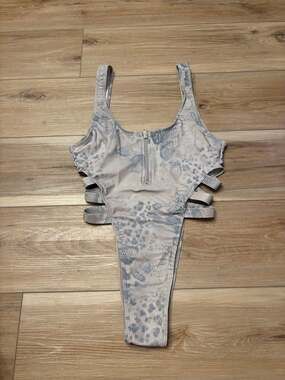 Matte Collection Snake Print Cutout One-Piece Swimsuit